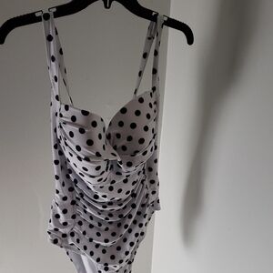 Fashion Nova Black and White One Piece Polka Dot Swimsuit